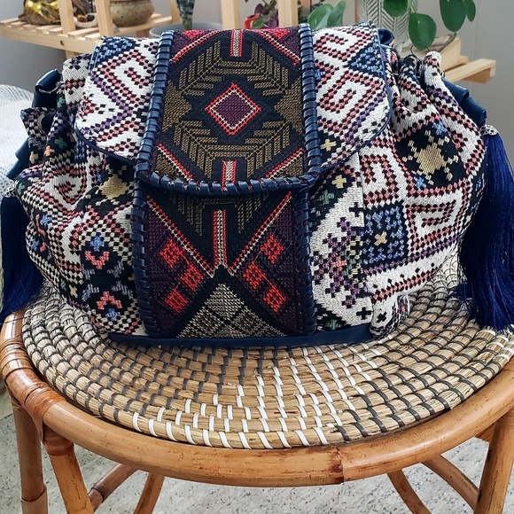 Multi color tribal ethnic duffle purse bag - Picture 1 of 5